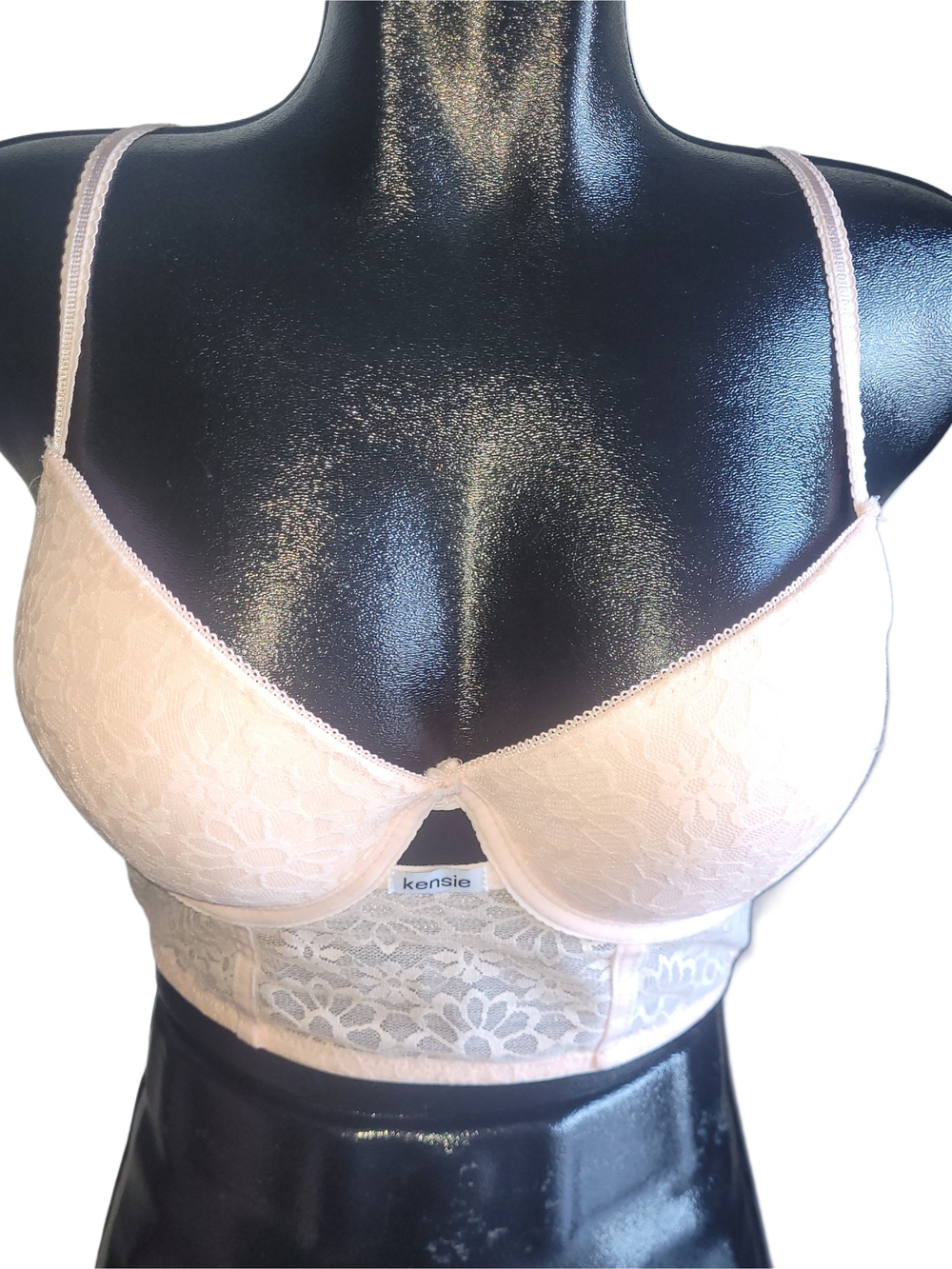 kensie Pink Lace Longline Push Up Bralette Size 36D